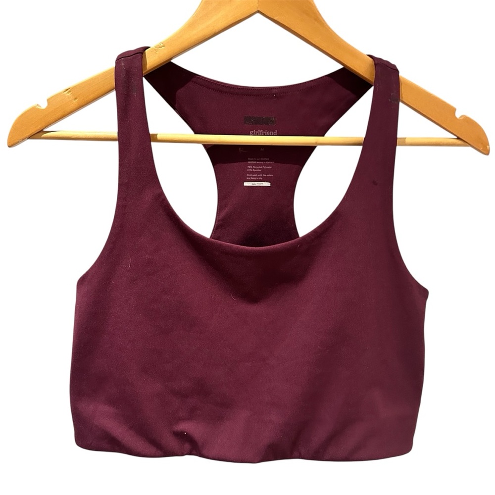 Girlfriend Collective Paloma Bra Maroon Size Medium